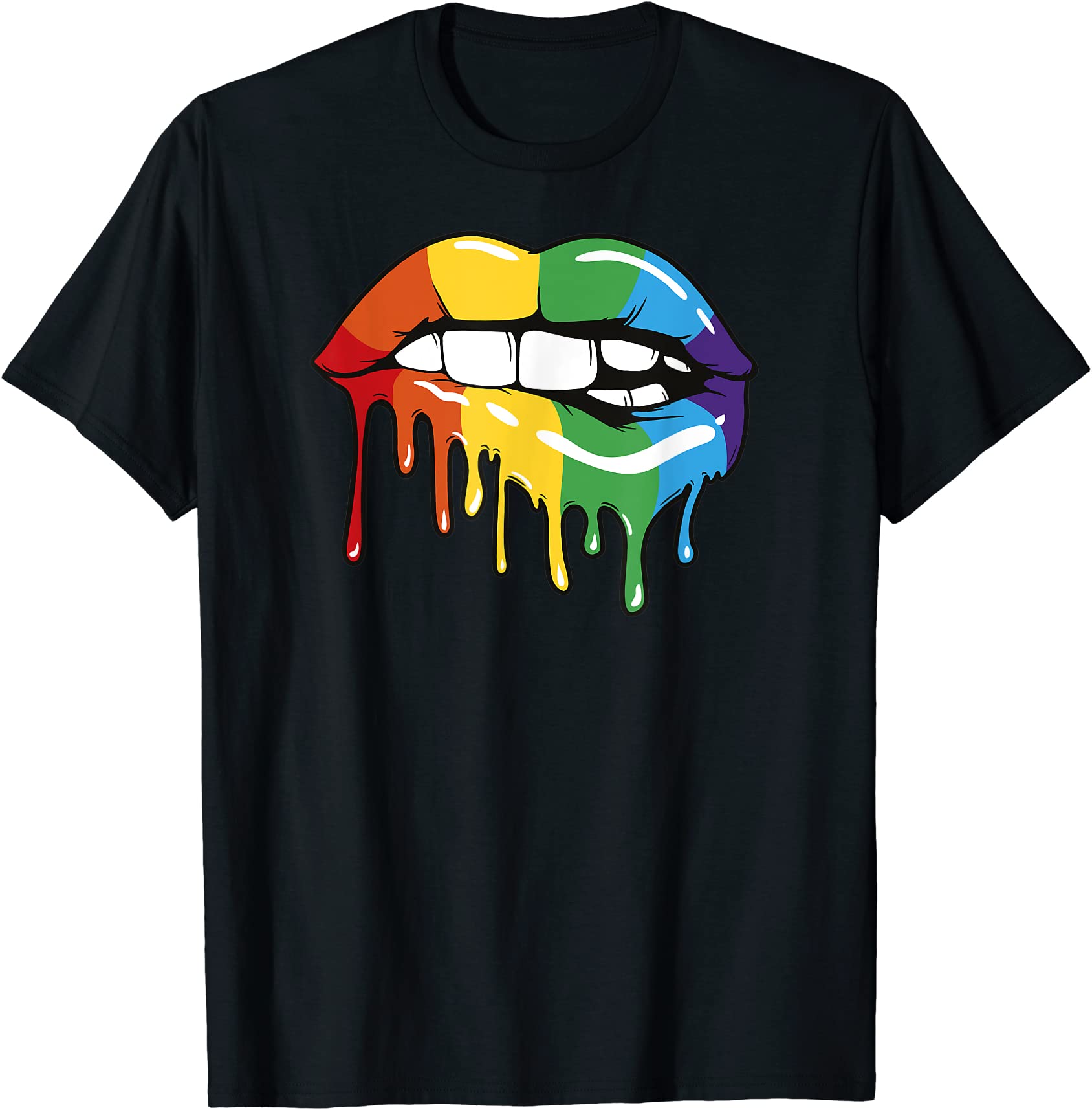 rainbow lips colorful gay pride lgbt flag t shirt men - Buy t-shirt designs