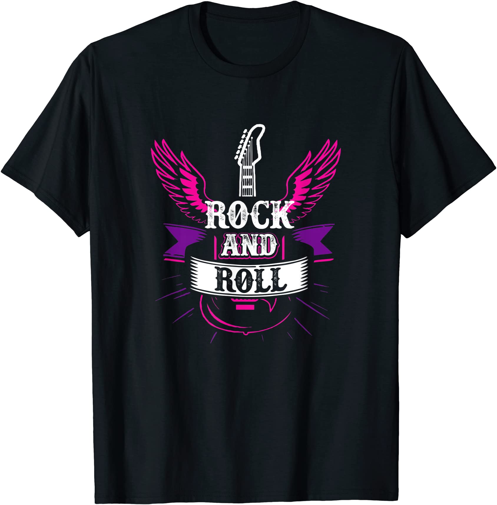 retro rock and roll eighties 80s guitar wings t shirt men - Buy t-shirt ...