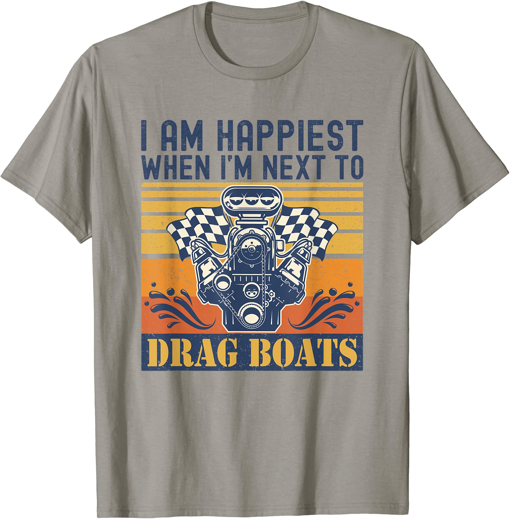 retro vintage drag boat racing drag boat boating t shirt men - Buy t ...