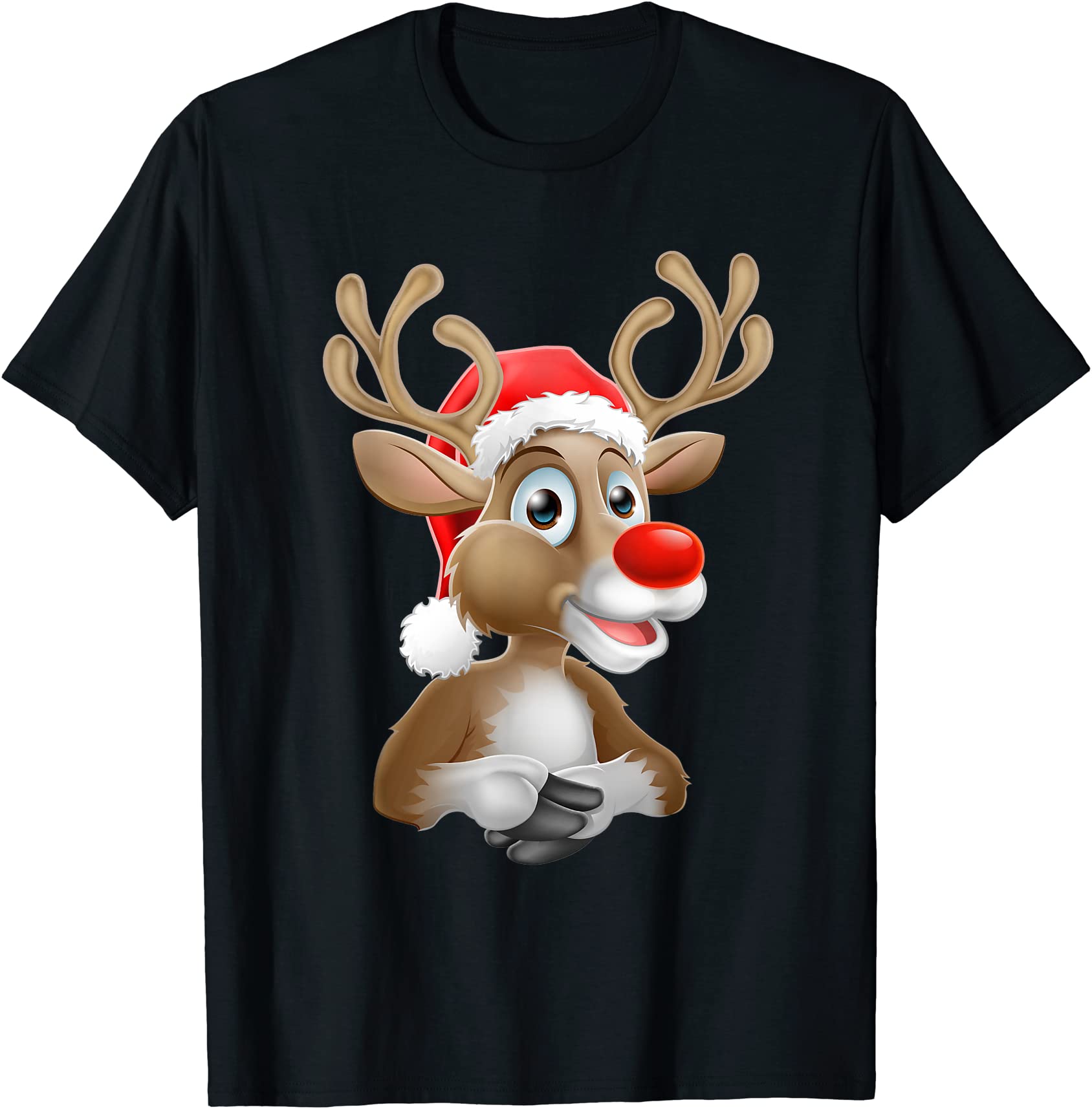 santa claus christmas rudolph reindeer red nosed render gift t shirt ...