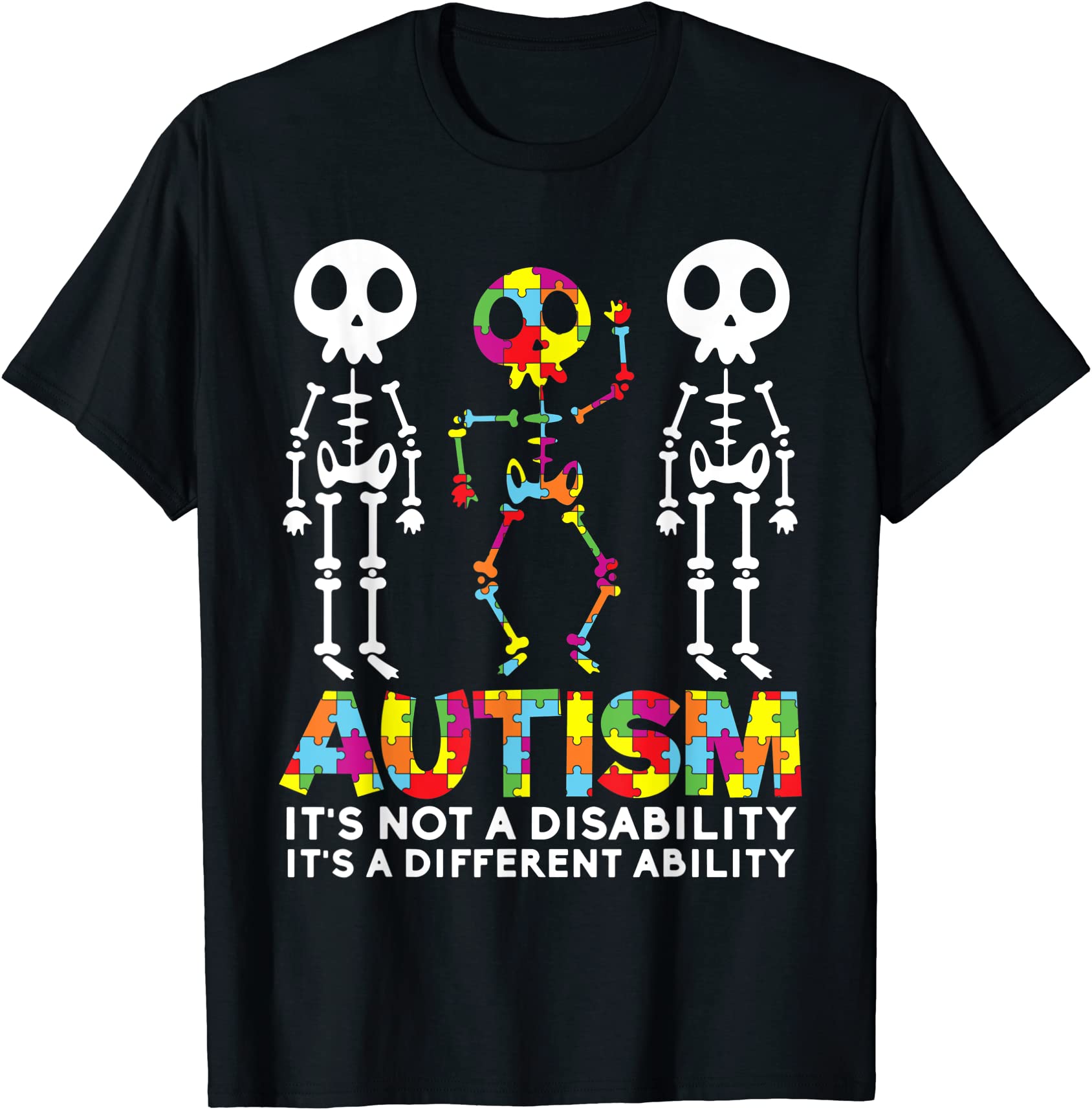 skull dance autism awareness tee mom dad kids autism t shirt men - Buy ...