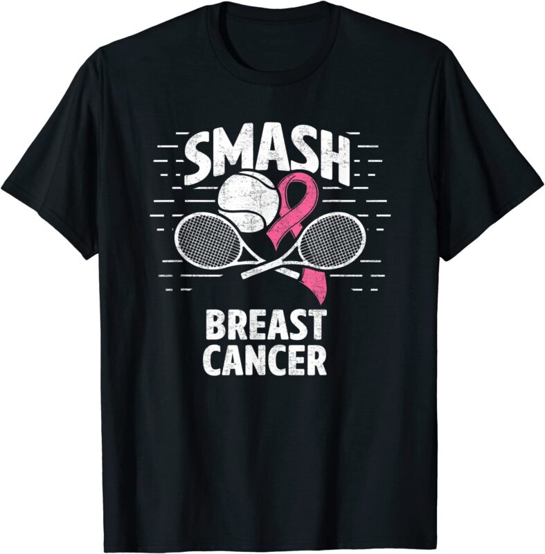 smash breast cancer tennis therapy pink ribbon t shirt men