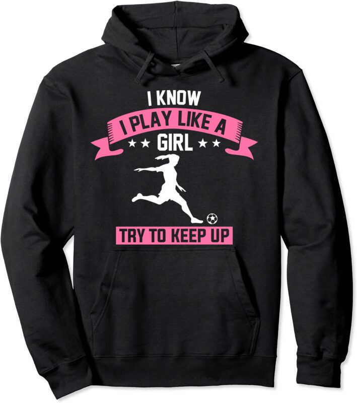soccer girl pullover hoodie unisex
