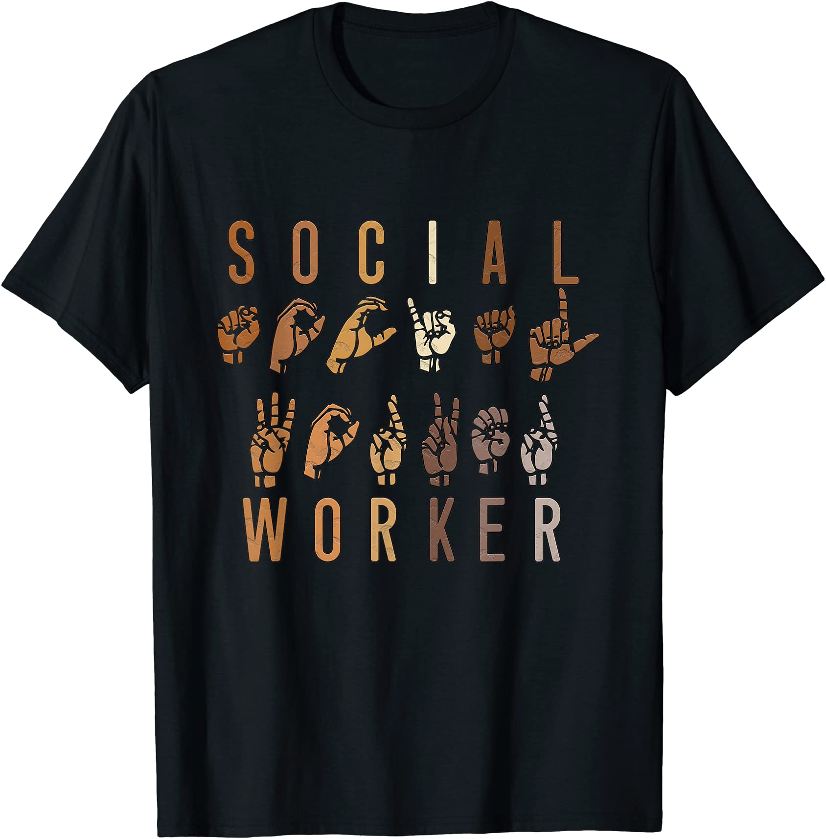 Social Worker Appreciation Month Asl Sign Language T Shirt Men 