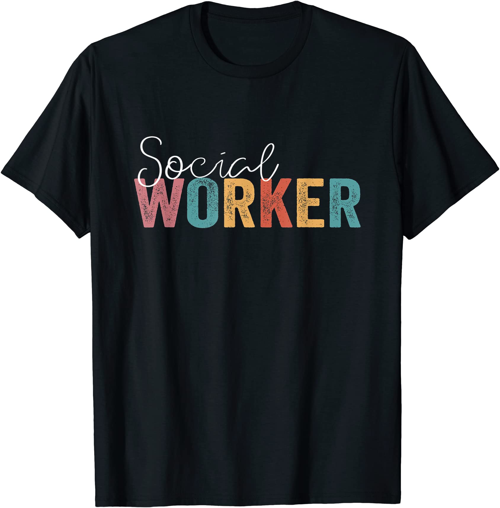 social worker vintage funny job title school worker t shirt men - Buy t ...