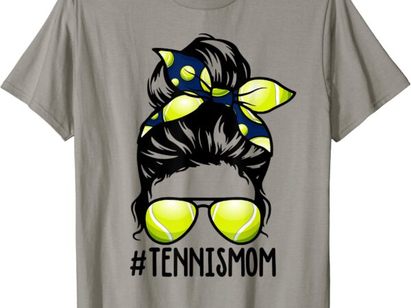 Tennis ball mom tennis player bandana mom messy bun hair t shirt men