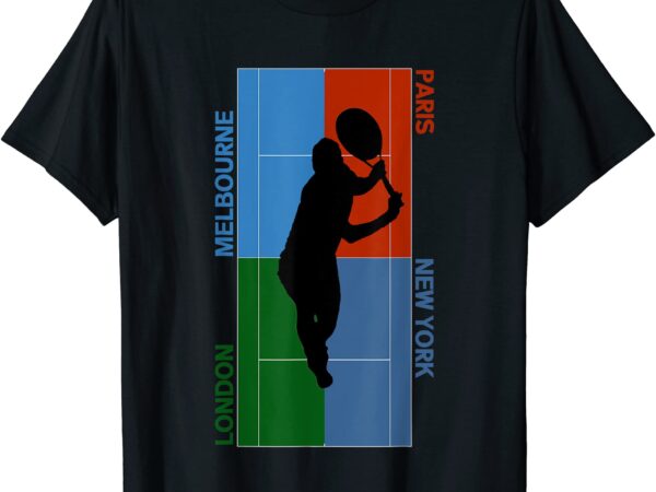 Tennis grand slam courts t shirt men