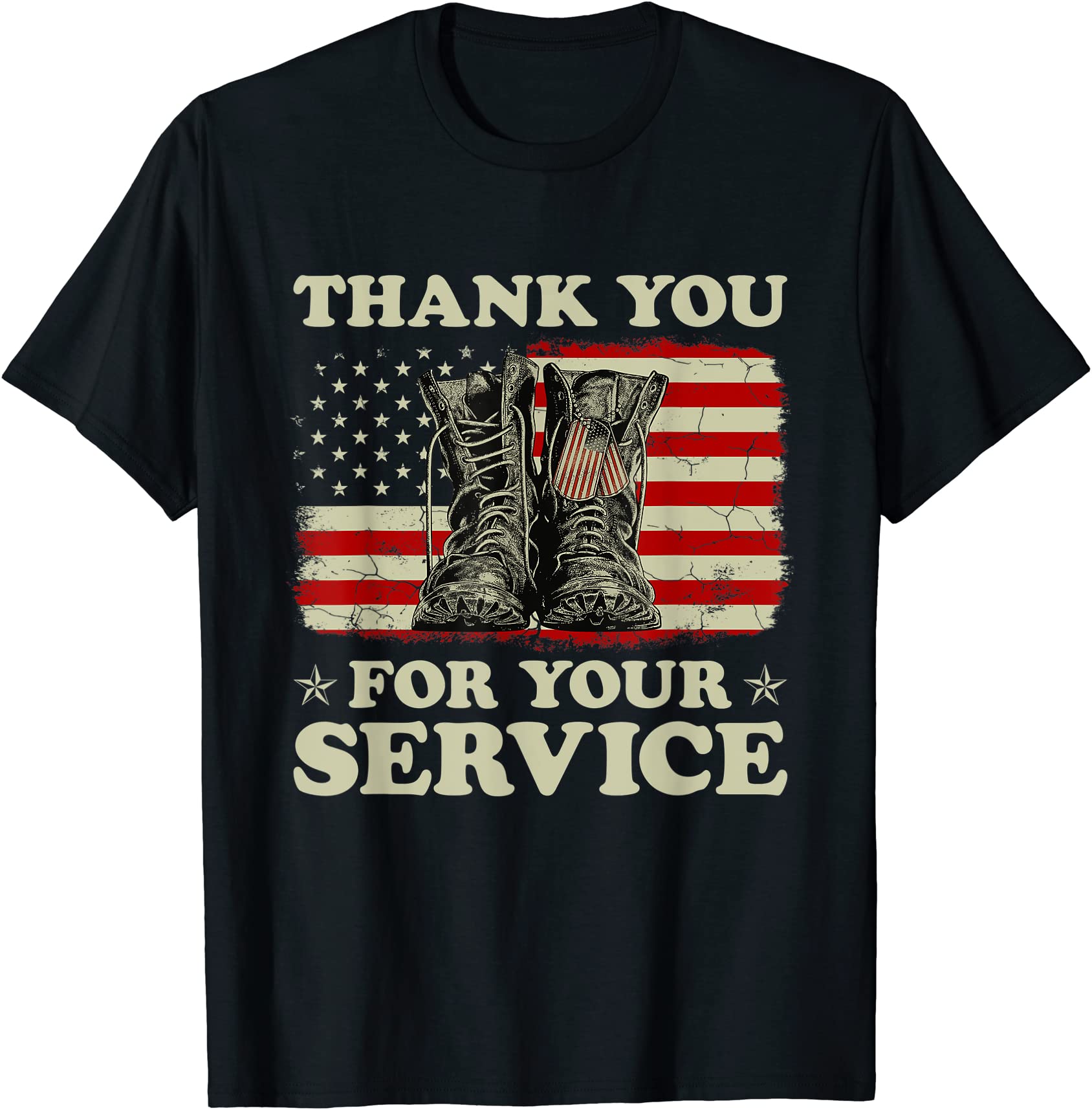 Thank You For Your Service Veteran Us Flag Veterans Day T Shirt Men