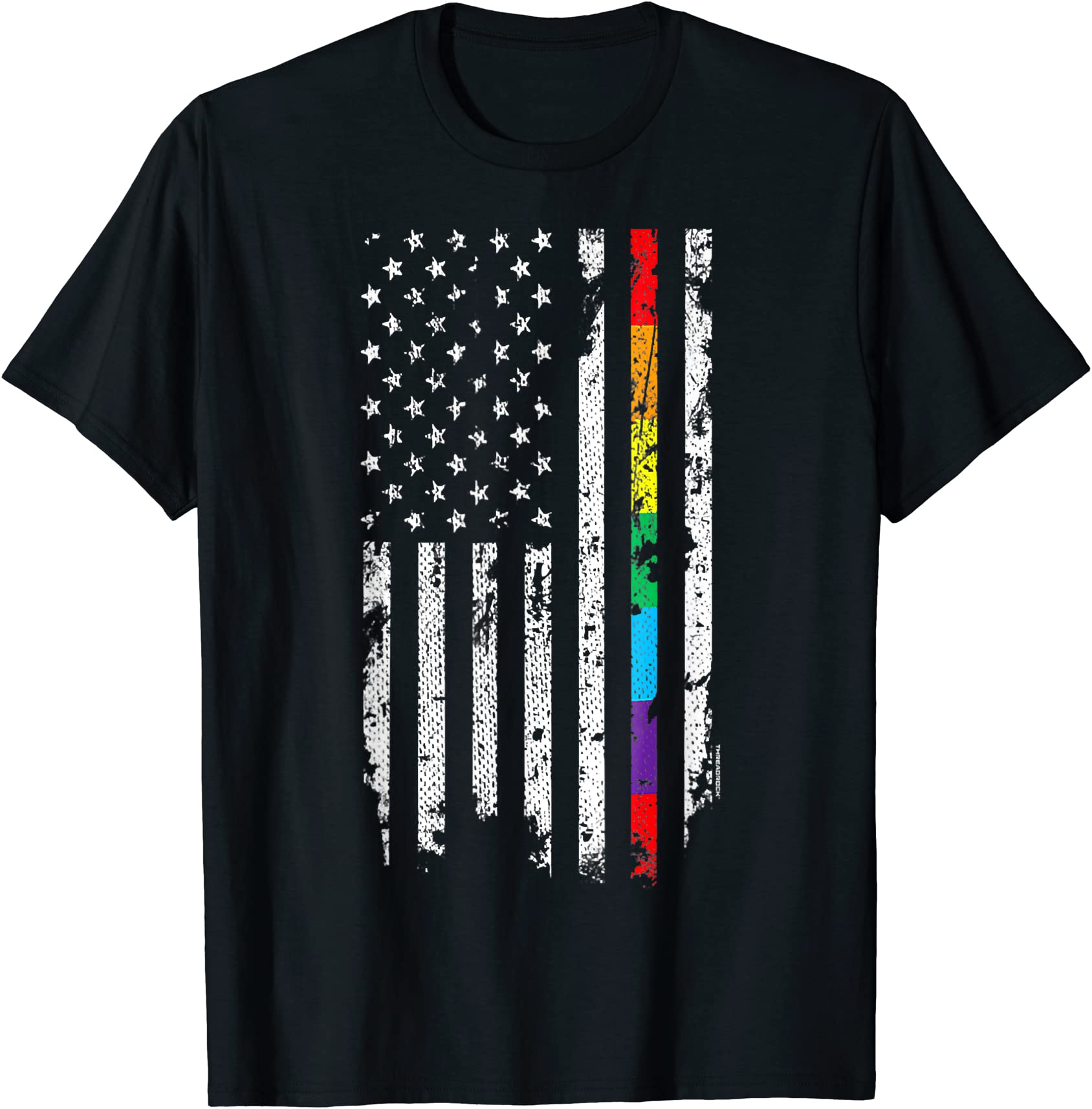 thin rainbow line usa american flag patriotic lgbt gay pride t shirt ...