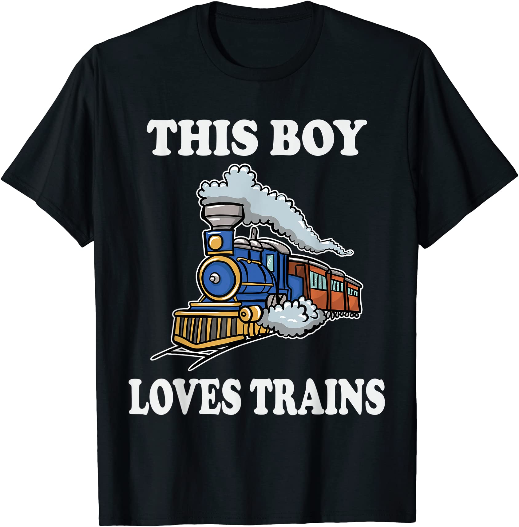 this boy loves trains gift train wagon lover gifts t shirt men - Buy t ...