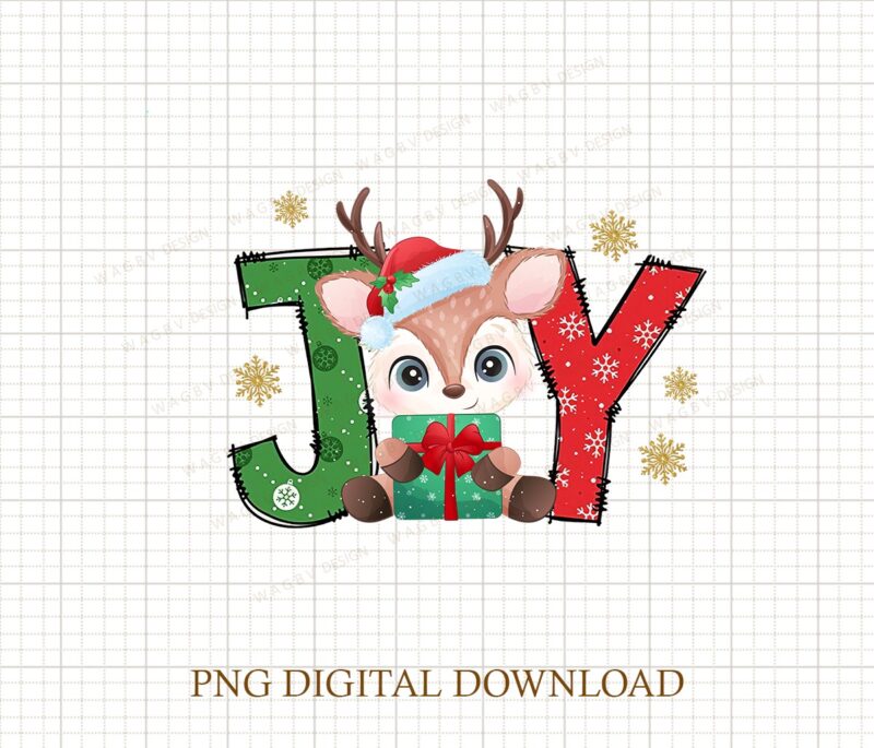 Joy Christmas Reindeer Sublimation, Cute Winter Png, Christmas Png, Christmas Party Png, Christmas Png File, Gnome Coffee Design