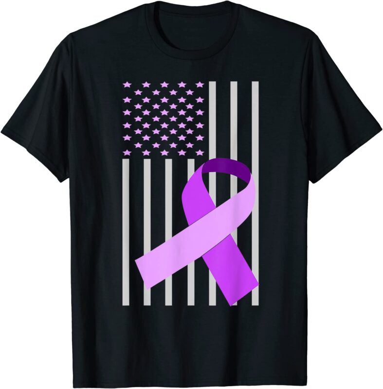 usa flag purple ribbon alzheimer awareness shirt family men - Buy t ...