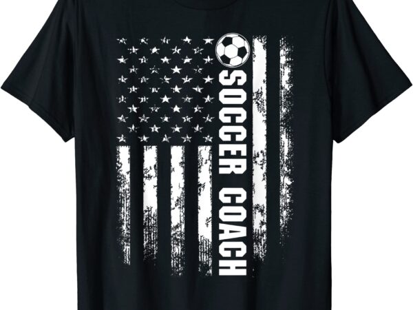 Vintage american flag soccer coach christmas gift t shirt men