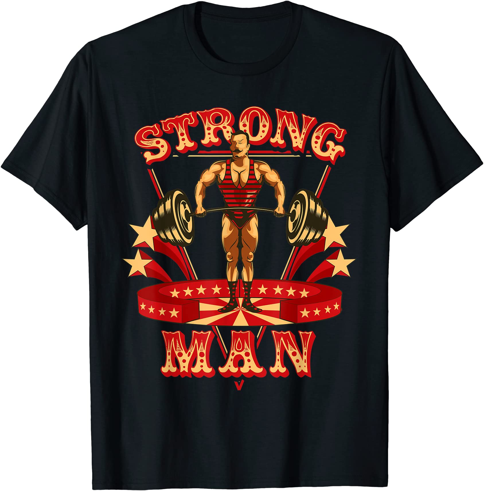 vintage strongman gift deadlift powerlifting gym costume t shirt men ...