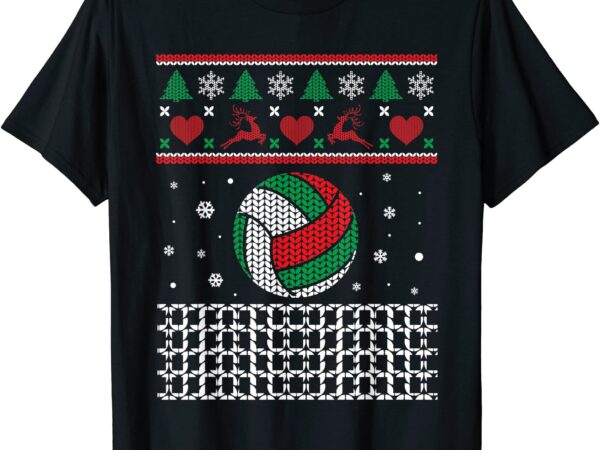 Volleyball christmas ugly sweater for volleyball player t shirt men