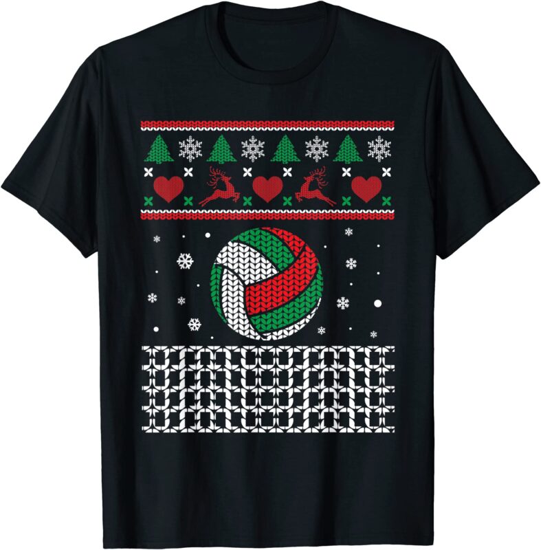 volleyball christmas ugly sweater for volleyball player t shirt men