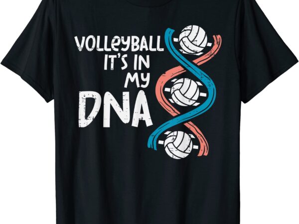 Volleyball is in my dna funny player coach men women kids t shirt men