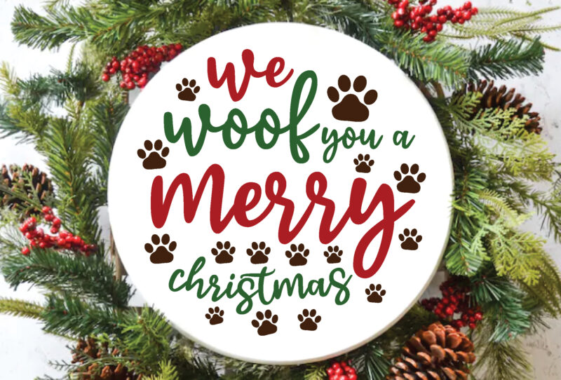 Dog Christmas Round Svg Bundl