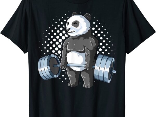 weightlifting panda deadlifting panda powerlifting gym t shirt men ...