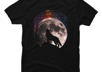 wolf howling on the moon,present tshirt - Buy t-shirt designs