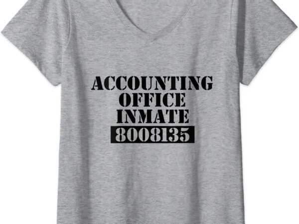 Womens accountant costume accounting office inmate costume v neck t shirt women