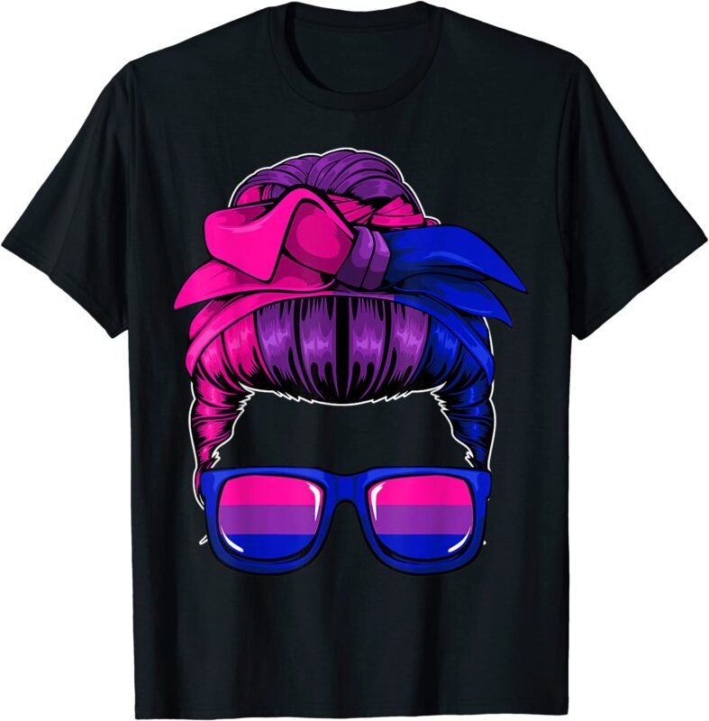 Womens Bisexual Messy Bun Lgbt Q Cool Subtle Bi Pride Flag T Shirt Men Buy T Shirt Designs