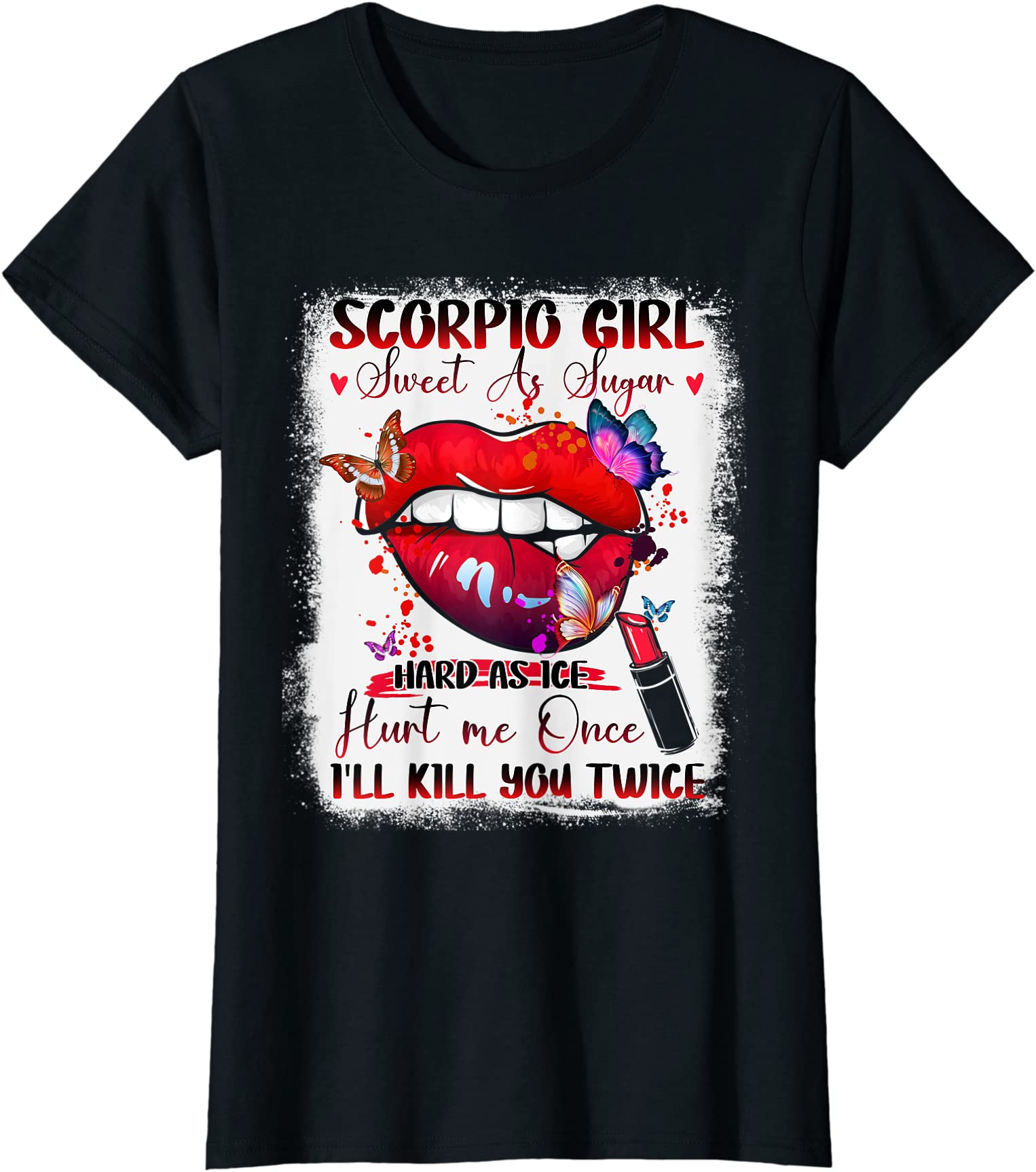 womens bleached scorpio girl with sexy lip funny scorpio birthday t ...