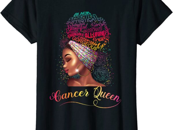 Womens cancer queen afro women june july zodiac melanin birthday t shirt women