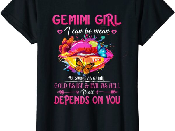 Womens gemini girl lips may june queen birthday zodiac womens cute t shirt women