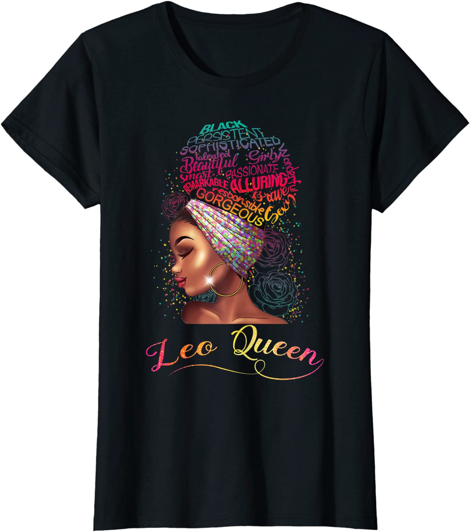 womens leo queen afro women july august zodiac melanin birthday t shirt ...