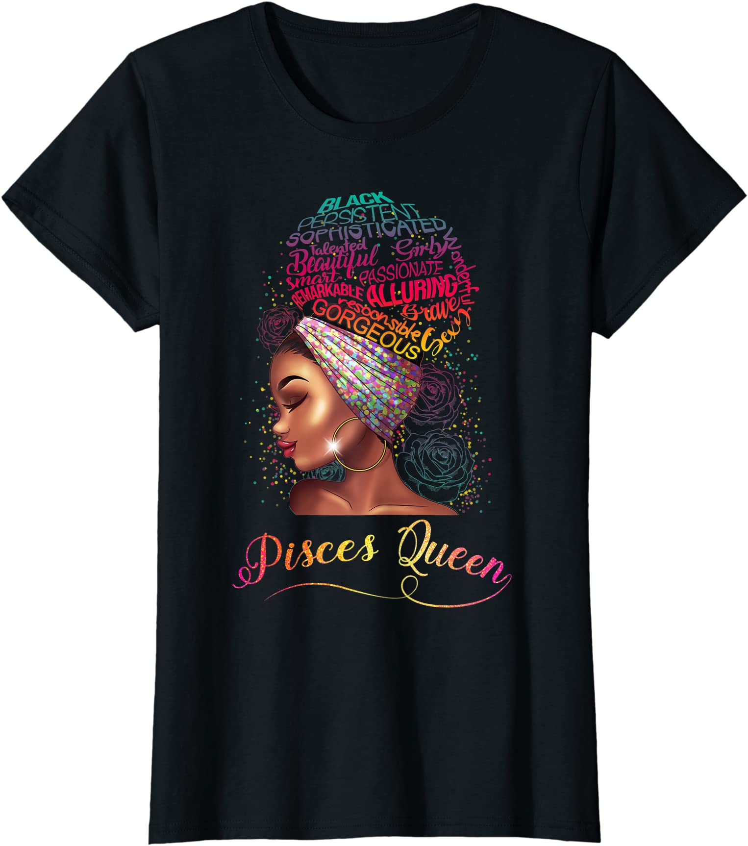 womens pisces queen women february march zodiac melanin birthday t ...