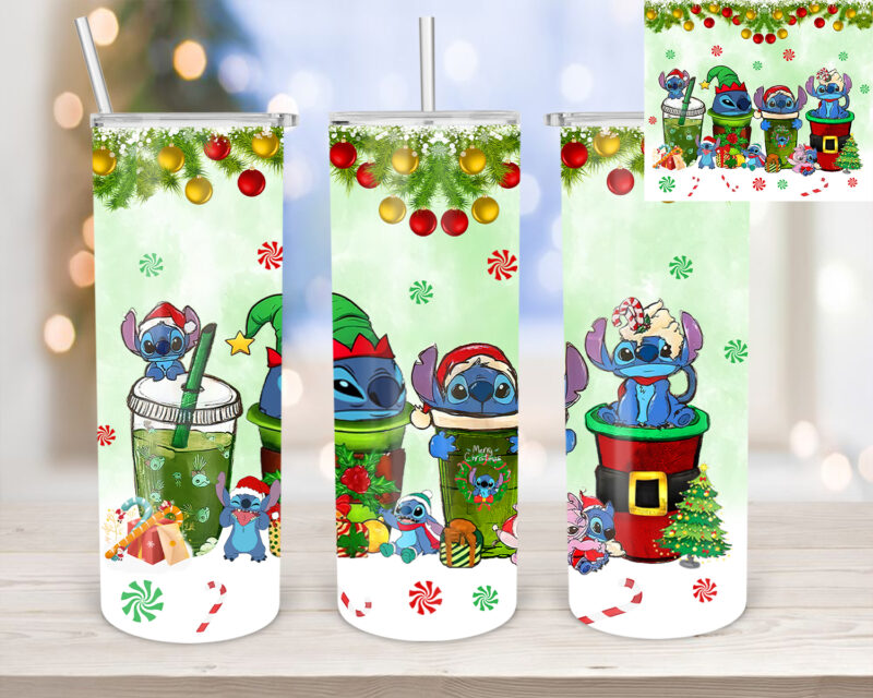 Stitch Tumbler Wrap Png  20oz Cartoon Tumbler Sublimation Design