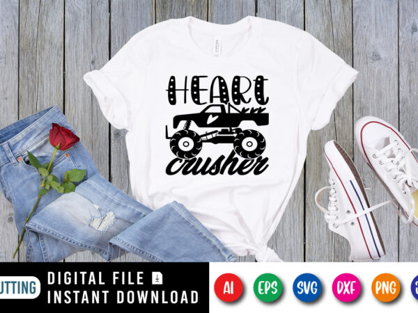 Heart crusher valentines day shirt print template graphic t shirt