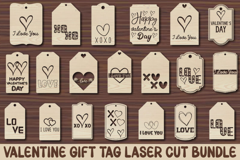 Valentine Gift Tag Laser Cut Bundle