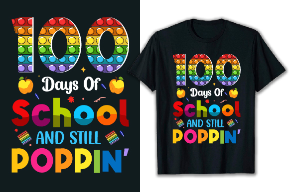 100 Days of School T-Shirt Design, Best 100 Days of School T-shirt, 100 Days of School T-Shirt Bundle