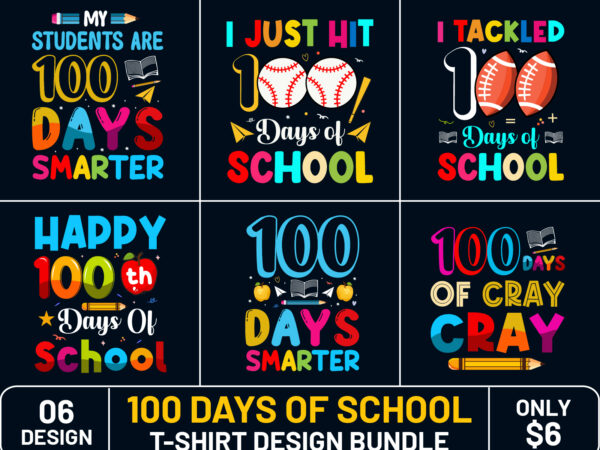 100 days of school t-shirt design,100 days of school t-shirt bundle