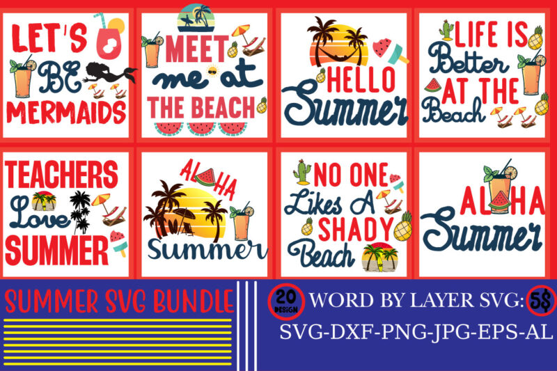 Summer Mega Bundle 160 T-shirt Design, Designs bundle, summer designs for dark material, summer, tropic, funny summer design svg eps, png files for cutting machines and print t shirt designs