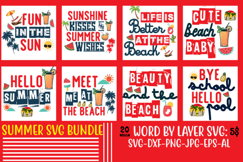 Summer Mega Bundle 160 T-shirt Design, Designs bundle, summer designs for dark material, summer, tropic, funny summer design svg eps, png files for cutting machines and print t shirt designs