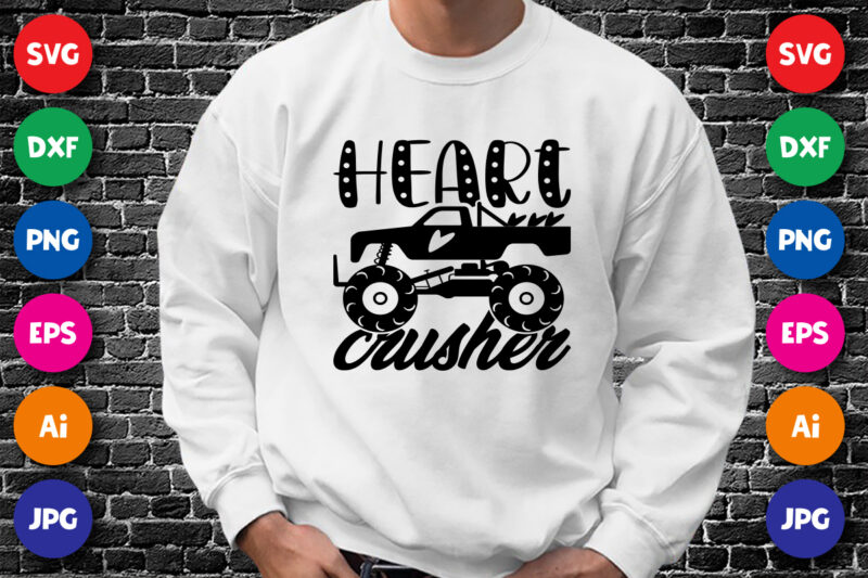 Heart crusher Valentines day shirt print template