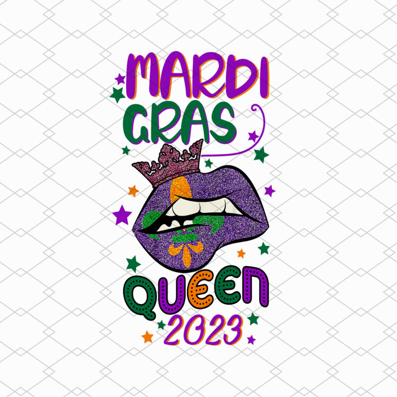 2023 Mardi Gras Queen Crown Mask Lips Fleur De Lis Funny NL