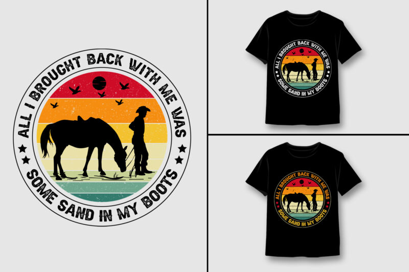 Retro Vintage Sunset T-Shirt Design Bundle