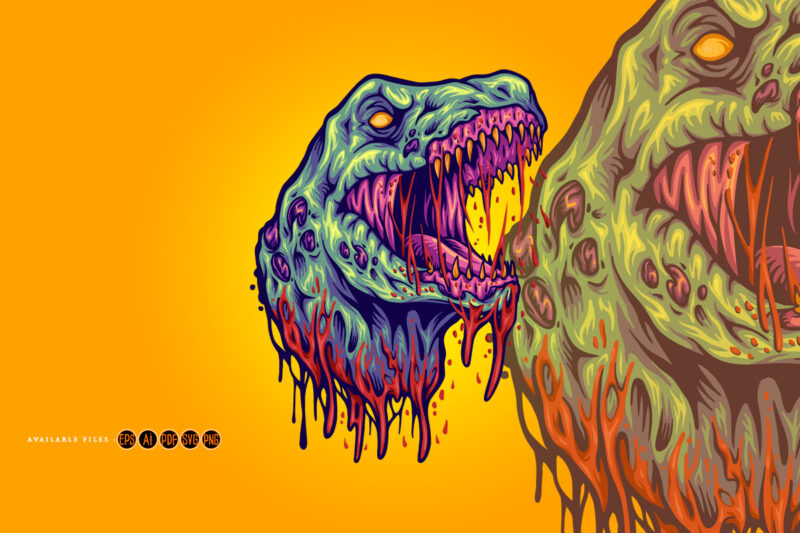 Angry dinosaur head bloody svg