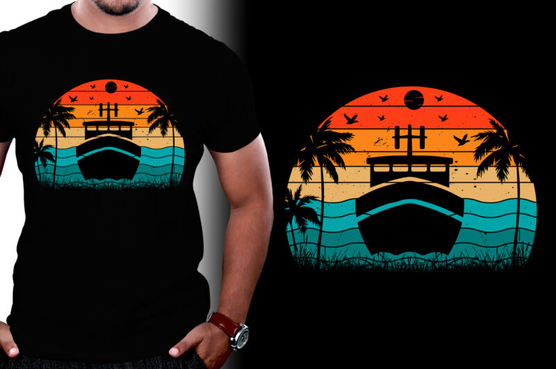 Retro Vintage Sunset T-Shirt Graphic Bundle