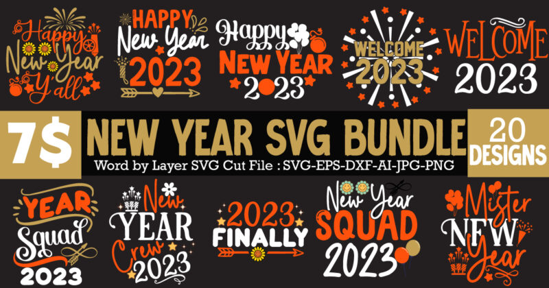 happy new year t-shirt design bundle , happy new year svg bundlehappy new year 2023 t-shirt design,happy new year shirt ,new years shirt, funny new year tee, happy new year