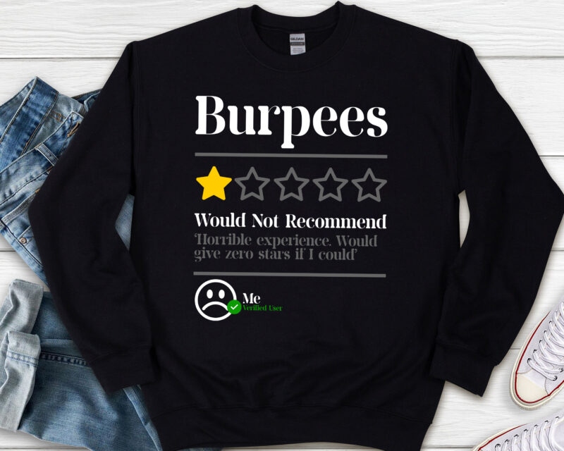 Burpees Do Not Recommend 1 Star Rating Funny Gym Workout NL