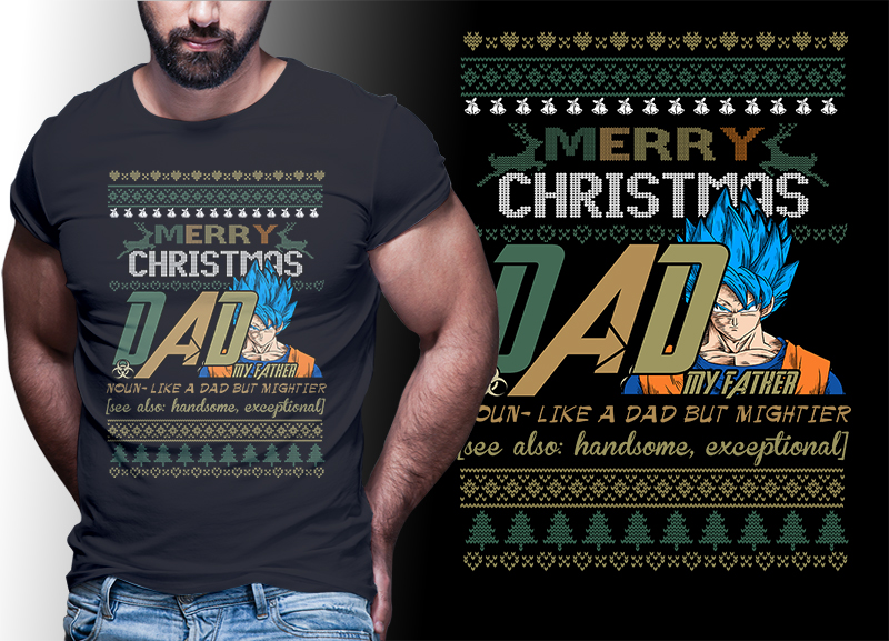 CHRISTMAS ANIME DRAGONBALL Z GT SUPER TSHIRT DESIGNS BUNDLE