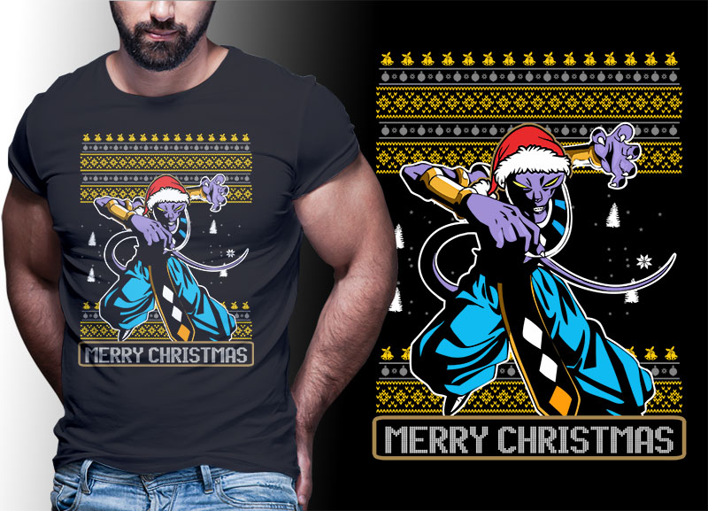 CHRISTMAS ANIME DRAGONBALL Z GT SUPER TSHIRT DESIGNS BUNDLE