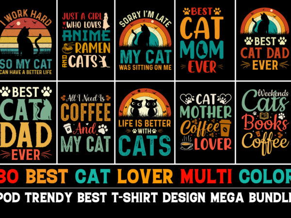 Cat lover t-shirt design bundle