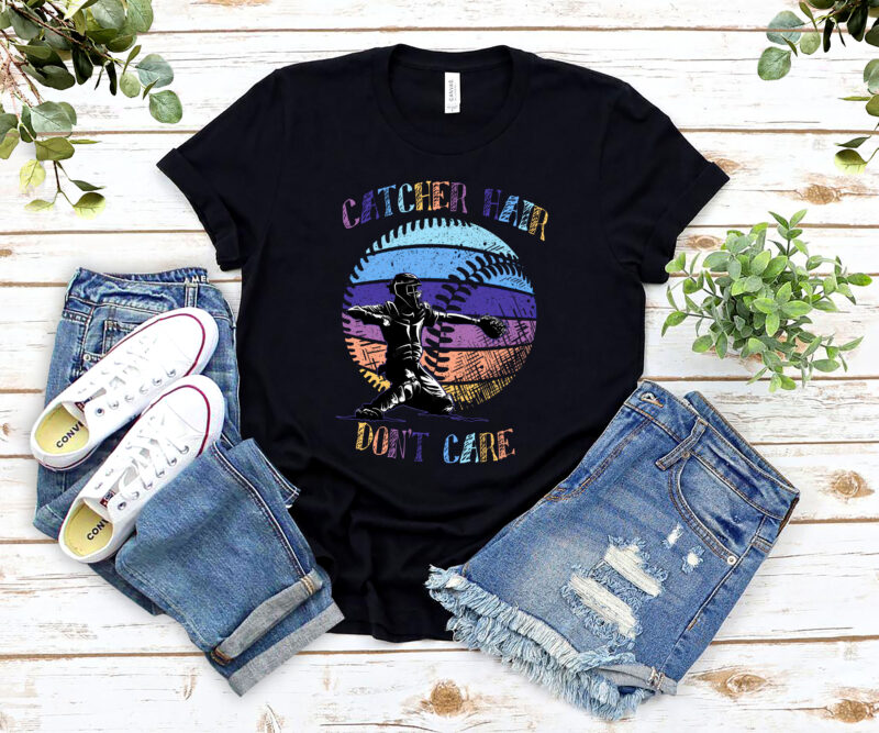 Catcher Hair Don_t Care, Softball , Softball Catcher, Catcher Gift, Softball Love, Catcher Girl, Team Gift