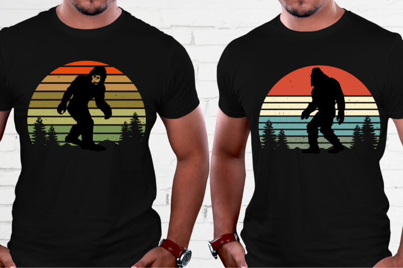 Chimpanzee Retro Vintage Sunset T-Shirt Graphic